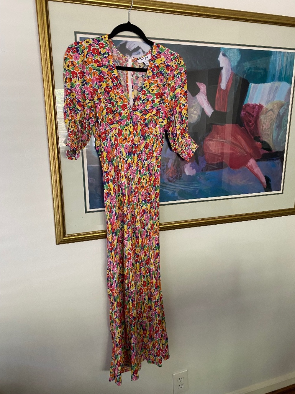 Rixo for Target Multicolor Abstract Floral Crepe Bias Cut Maxi Dress Boho Size 2